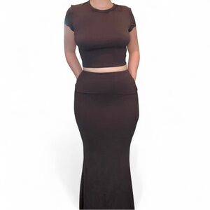 Matching Set Grey Skirt and Top bodycon size XS